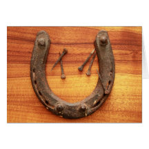 Lucky Horseshoe with Nails Cards