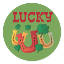 Lucky Horseshoes Round Sticker