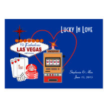 Lucky in Love Blue Place Cards Business Card Template