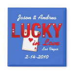 Lucky In Love Custom Wedding Favour magnets
