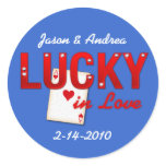 Lucky In Love Custom Wedding stickers