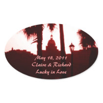 "Lucky in Love" Sunset Wedding Sticker
