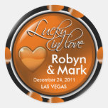 Lucky in Love Vegas Newlyweds Casino Chip Sticker
