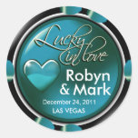 Lucky in Love Vegas Newlyweds Casino Chip Sticker
