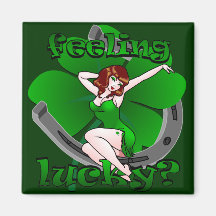Lucky Irish Pin Up Girl Fridge Magnet  Lucky Gifts