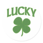 Lucky Irish Shamrock Round Sticker