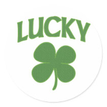 Lucky Irish Shamrock Round Sticker
