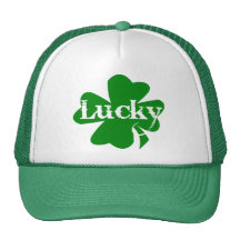 Lucky Irish St. Patricks Day Green Shamrock Trucker Hat