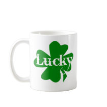 Lucky Irish St. Patricks Day Green Shamrock Coffee Mug