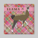 Lucky Llama Plaid Magnet magnets