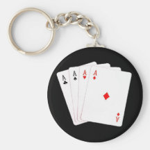 Lucky Poker Player 4 A's Keychain