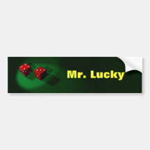 Lucky Red Dice Sticker Bumper Stickers