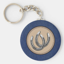 Lucky Silver Horseshoes Western style Keychains