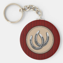 Lucky Silver Horseshoes Western Style Keychains