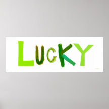 Lucky special green St Patricks Day art word fun Print
