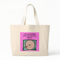 lucky sperm insult canvas bag