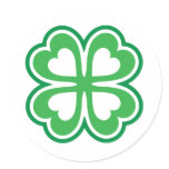 Lucky St Patricks day shamrock or 4 leaf clover stickers