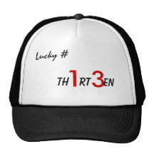Lucky # Th1rt3en Trucker Hat