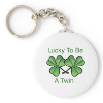 Lucky To Be A Twin Key Chain