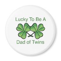 Lucky To Be Twin Dad Refrigerator Magnets