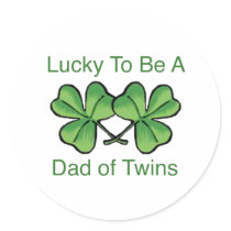 Lucky To Be Twin Dad Sticker
