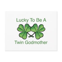Lucky To Be Twin Godmother Post Cards