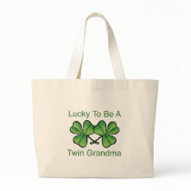 Lucky To Be Twin Grandma Tote Bags