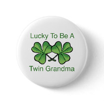 Lucky To Be Twin Grandma Pin
