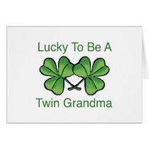 Lucky To Be Twin Grandma Greeting Cards