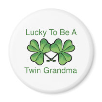 Lucky To Be Twin Grandma Magnet