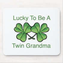Lucky To Be Twin Grandma Mouse Mats