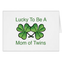 Lucky To Be Twin Mom Cards