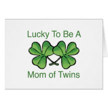 Lucky To Be Twin Mom Cards