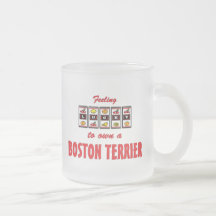 Lucky to Own a Boston Terrier Fun Dog Design Coffee Mug