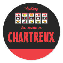 Lucky to Own a Chartreux Fun Cat Design Round Stickers
