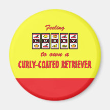 Lucky to Own a Curly-Coated Retriever Fun Design Refrigerator Magnet