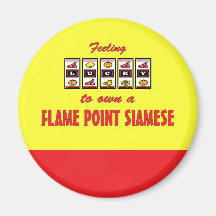 Lucky to Own a Flame Point Siamese Fun Cat Design Refrigerator Magnets