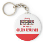 Lucky to Own a Golden Retriever Fun Dog Design Key Chain