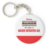 Lucky to Own a Golden Retriever Mix Fun Dog Design Keychains