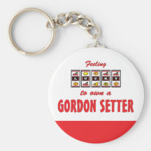 Lucky to Own a Gordon Setter Fun Dog Design Keychains