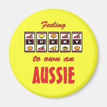 Lucky to Own an Aussie Fun Dog Design Refrigerator Magnet