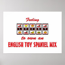 Lucky to Own an English Toy Spaniel Mix Fun Design Posters