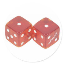 Lucky Wedding Dice Round Stickers