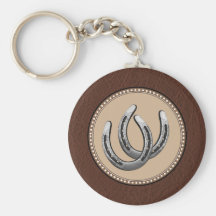 Lucky Western Silver Horseshoes Keychains