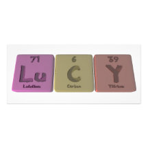 Lucy as Lutetium Carbon Yttrium Custom Rack Cards