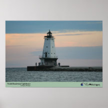 Ludington Lighthouse at Dusk Posters