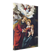 Ludovico Mazzolino - Holy Family in a Landscape Canvas Prints
