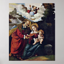 Ludovico Mazzolino - Holy Family in a Landscape Poster