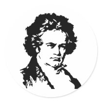Ludwig van Beethoven Round Sticker