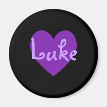 Luke in Purple Refrigerator Magnets